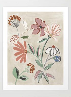 liveart进口美国Megan Galante植物花卉涂鸦装饰画海报画芯Floral