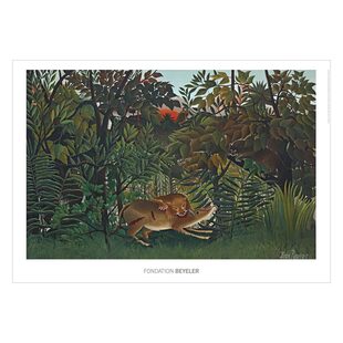 进口瑞士Fondation Beyeler亨利卢梭Henri Rousseau狮子原版海报