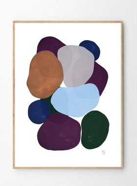 liveart 进口丹麦mogensen lopez抽象简约色块原版装饰画Stones