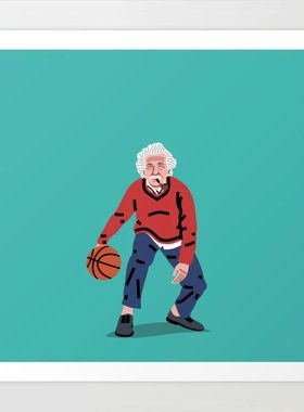 liveart 进口美国Elad Shagrir小众插画名人篮球原版装饰画画芯