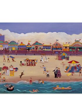 liveart进口英国Rosenstiels*Barbara Olsen蓝色海滩原版装饰画