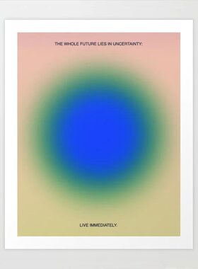 liveart 进口美国subliming 抽象蓝色圆形太阳小众原版装饰画