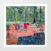 装 liveart 饰画 Meintjes 慵懒猫咪房间小众原版 进口美国Lara Lee