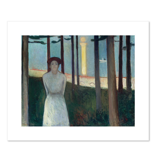 进口美国波士顿博物馆爱德华蒙克Edvard Munch仲夏夜原版装饰画