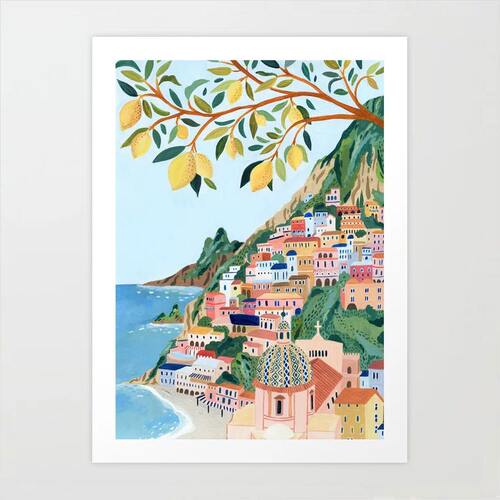 进口小众风景插图装饰画