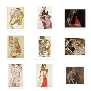 liveart埃贡席勒Egon Schiele人物素描速写原版小众装饰画海报