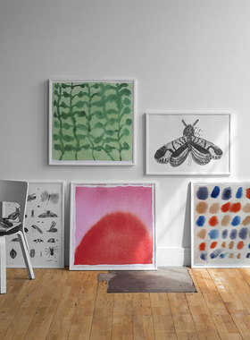 liveart进口瑞典fine little day水彩抽象红色北欧风格小众装饰画