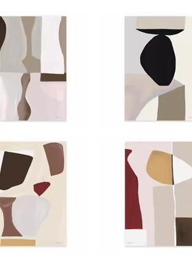 进口丹麦The poster club*ANNA JOHANSSON简约粉色块原版装饰画