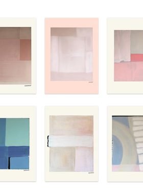 进口荷兰PSTR Studio*Sara Stribrant现代简约粉色色块原版装饰画