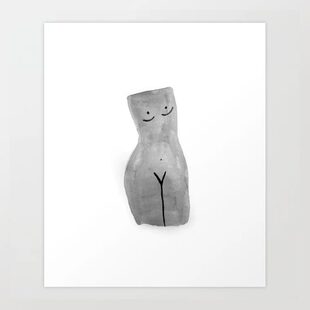 liveart进口美国Bust BW灰色半身雕像 小众插画装饰画海报画芯