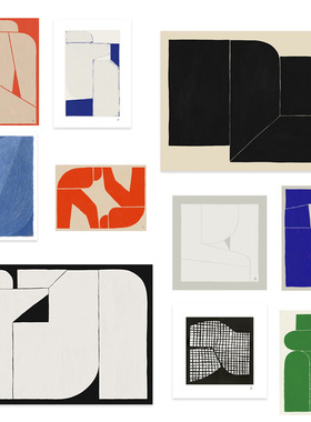 进口丹麦the poster club*NORD PROJECTS简约色块原版装饰画海报