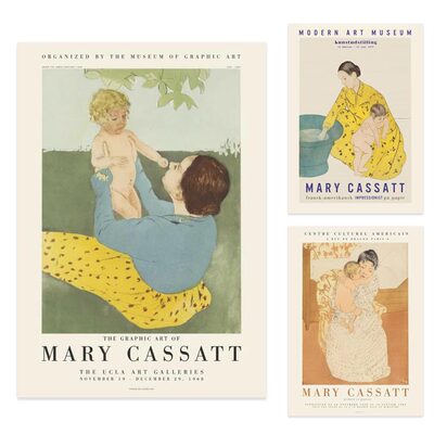 母与子中古复古海报原版装饰画