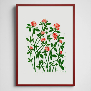 CLOVER三叶草花卉植物小众装 day进口瑞典MARTAS 饰画 little fine