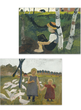 进口英国Rosenstiels田园乡村Paula Modersohn-Becker原版装饰画