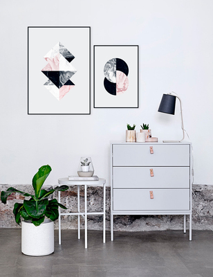 简约大理石几何画芯海报