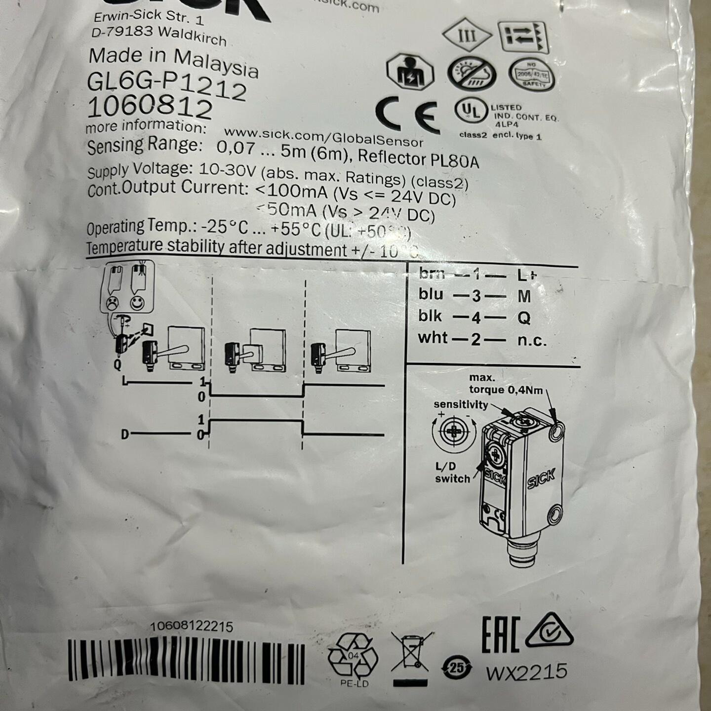 现货！现货！SICK 西克 传感器 GL6G-P1212 订