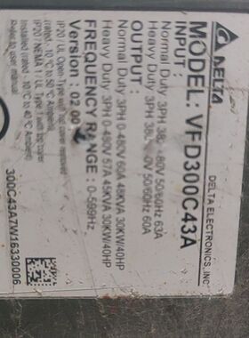 台达变频器VFD300C43A主板 30KW 380V三相