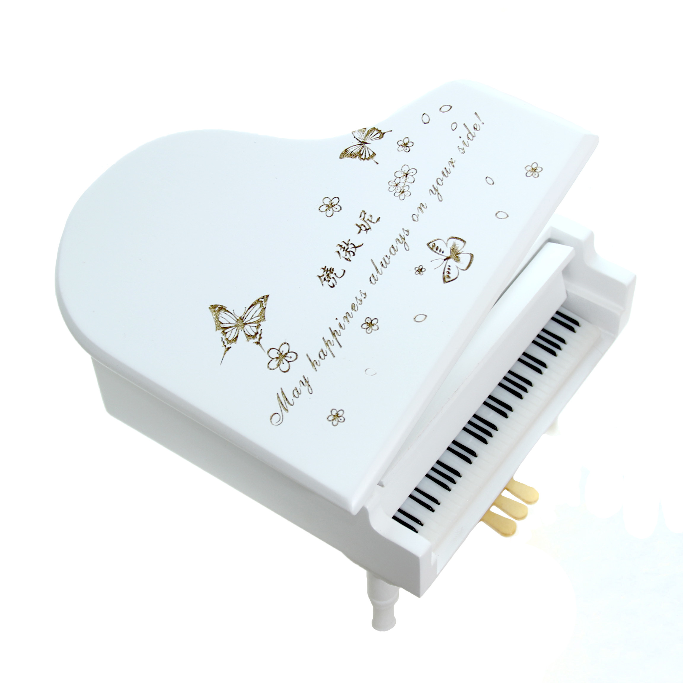 각인된 태엽 오르골 오르골 모조 단단한 그랜드 피아노 남녀 생일 발렌타인 데이 선물 화이트