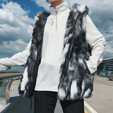 男女秋冬个性帅气仿皮草外套男拉链马甲无袖背心mj087-p90，男装背心/马甲，电商B288