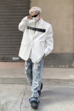 23秋冬男士垫肩绑带皮扣设计感休闲西服XZ11-P128现货，男装西服，电商B288