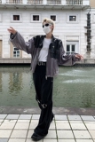 23秋季男士牛仔拼接金属飞机扣星星夹克亮光短上衣JK03-P118现货，男装夹克，电商B288