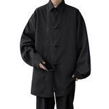 现货！25改良新中式盘口翻领长袖男女衬衣个性暗黑休闲外套p75，男装衬衫，电商B288