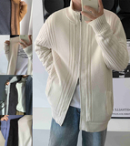 现货羊羔毛加厚针织开衫摇粒绒复古坑条毛衣现货22MY02-特p68，男装针织衫/毛衣，电商B288