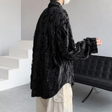 23春禁欲系蕾丝花边丝绒衬衫仙气上衣暗黑小众外套CS06-P88，男装衬衫，电商B288