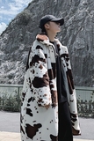 冬季男士潮加厚奶牛纹仿皮草加长过膝潮流棉服外套mj378-p160，男装棉衣，电商B288