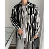 秋冬新复古黑白毛呢大衣衬衫款轻熟风大码保暖外套大衣mj626-p125，男装衬衫，电商B288