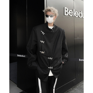 现货！25新中式男士飞机扣垫肩西装男士解构中山装JK30-P138图片