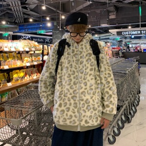 港风男冬加厚仿兔毛加绒外套宽松棉服学生棉袄现货mj365-p100图片