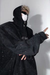 现货 秋冬满天星设计感垫肩暗黑连帽卫衣MJ1030-P98图片