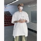 23新解构风金属拉链圆领男士短袖高街T恤MJ708-P68现货，男装T恤，电商B288