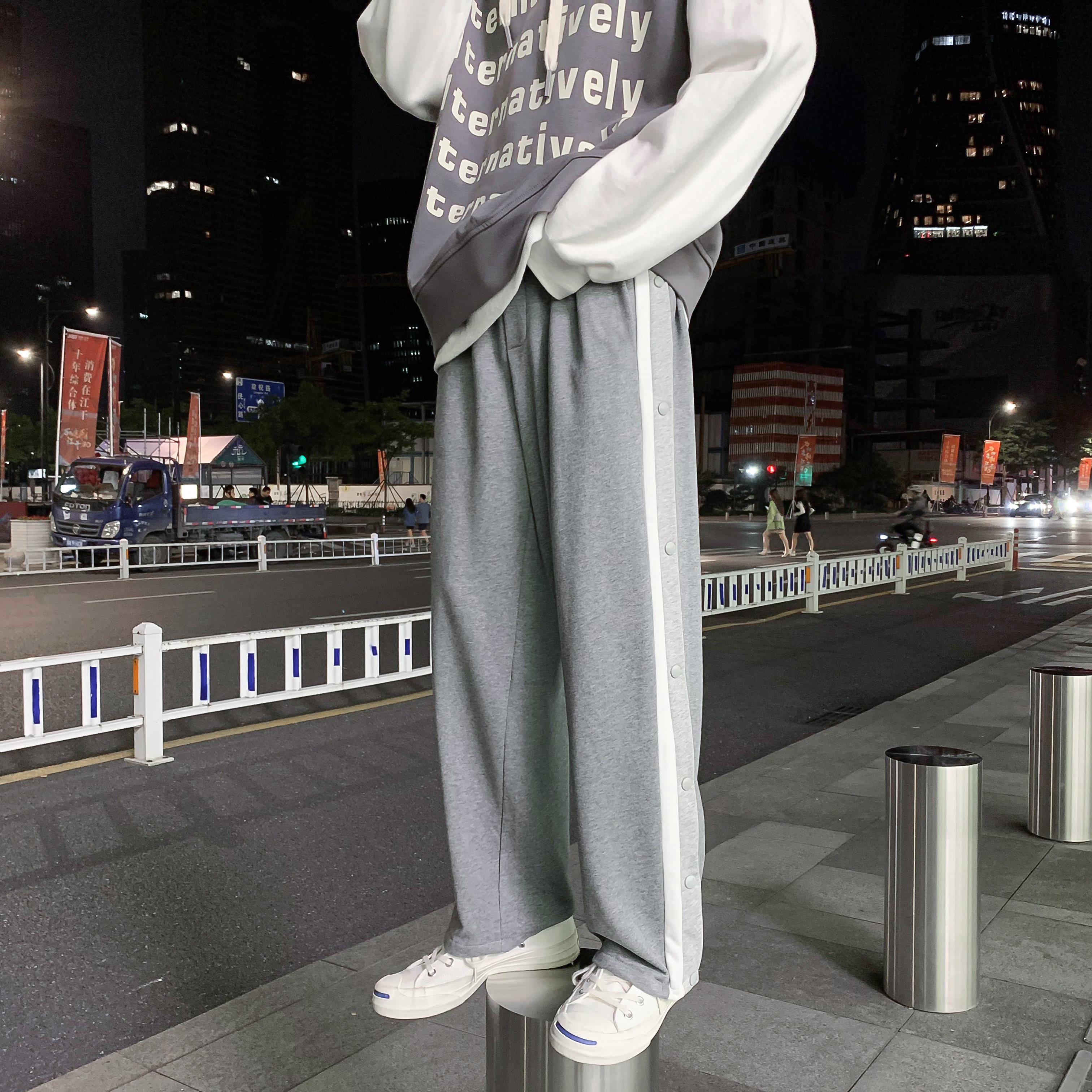 21新款垂顺轻盈排扣男士港风休闲长裤b288-c,男装休闲裤,电商B288