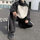 23秋冬拼接撞色连帽设计感印花卫衣WY912-P98现货，男装卫衣，电商B288
