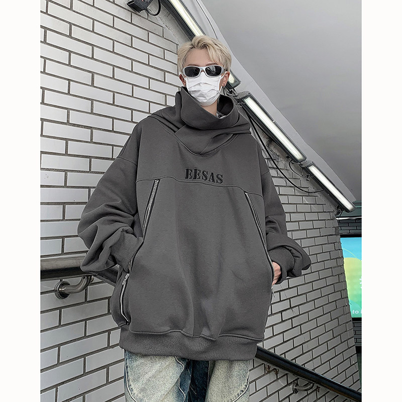 23秋冬忍者拉链卫衣围脖重磅暗黑连帽套头上衣MJ919-P95现货,男装卫衣,电商B288