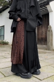 24春季新中式男士设计感书法飘逸裙裤阔腿裤QK01-P98，男装休闲裤，电商B288