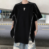 2025新男设计感拉链垫肩解构短袖T恤DX109-P85，男装T恤，电商B288