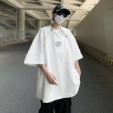 现货！25夏300g金属拉链设计感垫肩T恤重磅高街暗黑短袖DX25-P58，男装T恤，电商B288