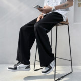 瓦格裤！显瘦高腰宽松垂感丝滑冰凉透气直筒拖地阔腿裤ck71-p45，男装休闲裤，电商B288