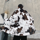 外套冬保暖仿皮草加绒奶牛纹棉衣潮男花风衣毛毛棉服mj379-p135，男装风衣，电商B288