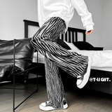 22夏款斑马纹潮流显瘦褶皱垂感男士休闲裤港风风开叉长裤ck96-p50，男装休闲裤，电商B288