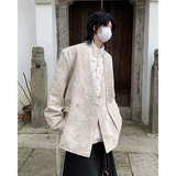 24春季男士提花新中式设计感假两件西服XZ43-P135，男装西服，电商B288