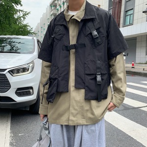 22秋夹克男ins马甲两件套工装机能日系原宿大码冲锋衣mj353-p138，男装夹克，电商B288