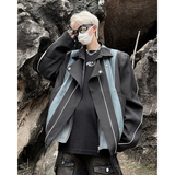 23秋冬假两件解构风J夹克拼接撞色机车外套JK15-P168，男装夹克，电商B288