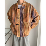 轻熟美式复古晕染夹克外套翻领拉链宽松毛呢大衣现货mj627-p135，男装夹克，电商B288