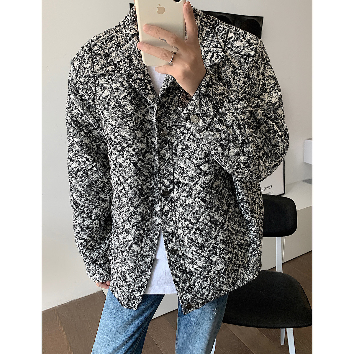 22小香风垫肩提花外套秋冬轻奢复古大码夹克B288-MJ629-P125，男装夹克，电商B288