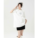 现货！25夏季拉链金属印花小众设计感辣妹垫肩短袖T恤DX25-P58，男装T恤，电商B288