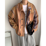 轻熟美式复古晕染夹克外套翻领拉链宽松毛呢大衣现货mj627-p135，男装夹克，电商B288